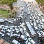 ROMA, TAXI MANIFESTANO A P.ZA VENEZIA